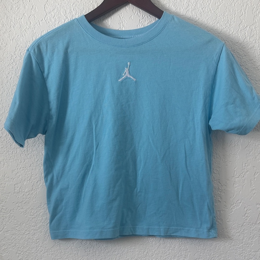 Jordan Sky Blue Tee with White Jumpman Logo